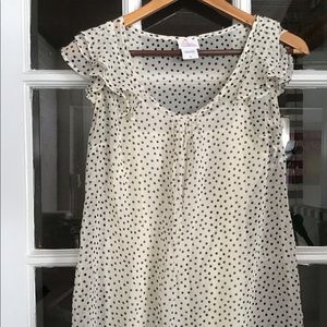 Maternity Top - Cream with Black Polka Dots